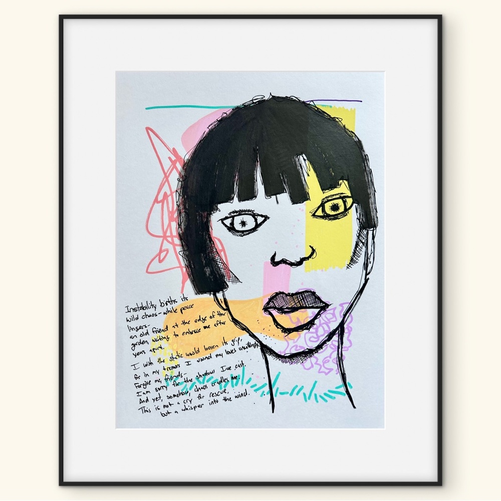 Lingering Chaos, Waiting Peace – Contemporary Abstract Portrait Painting